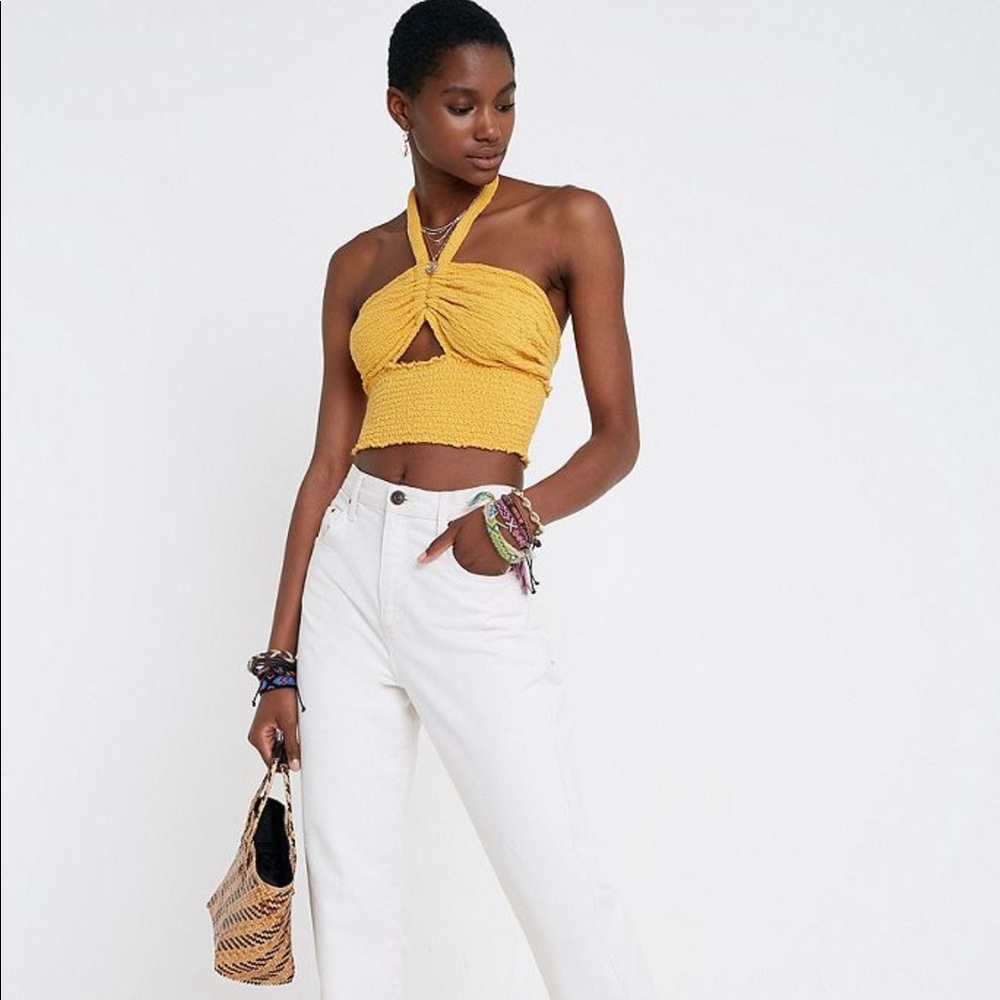 Urban Outfitters Smocked knit halter NWT